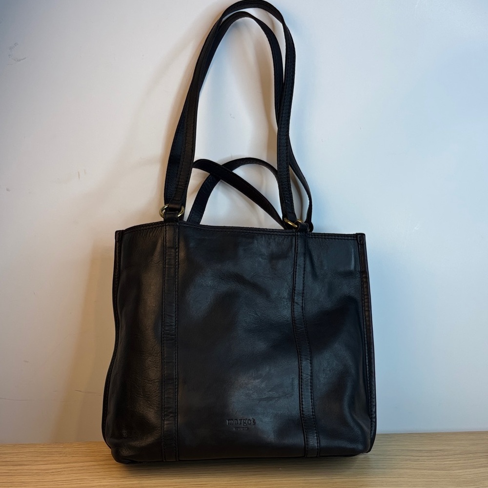 Margot New York Soft Black Leather Tote‎ LIKE NEW!!